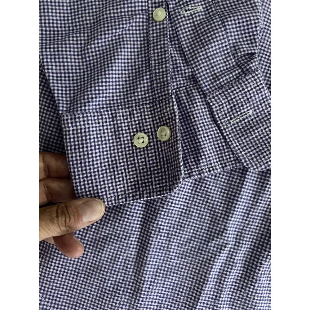 Ralph Lauren Long Sleeve Shirt Men’s Size 17 34/35 Purple Gingham Button Down